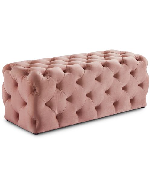 Blush Pink Velvet Bench