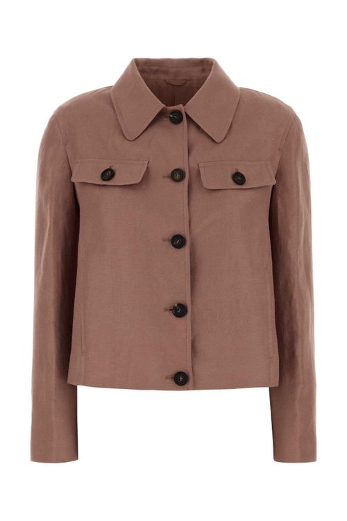 Linen Shirt Jacket Jacket — Taupe