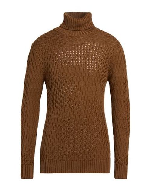 Man Turtleneck Camel Size L Virgin Wool