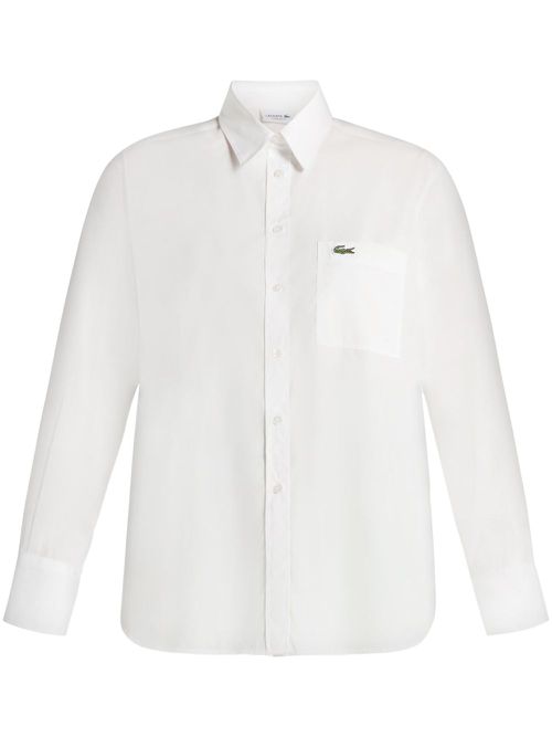 Logo-appliqué cotton shirt - White