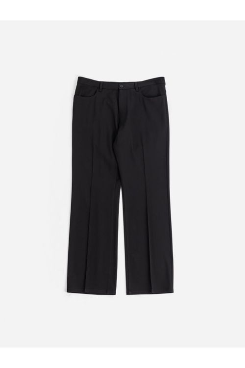Tailored Wool Crepe Trousers — Black