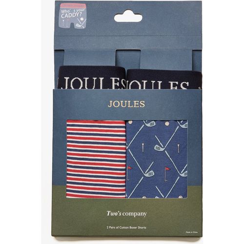 Joules Crown Mens Boxer Shorts Red/blue Cotton - Sma
