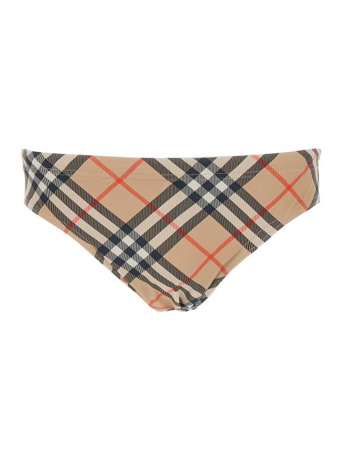 Beige Speedo with Check Motif in Polyamide Man Elastane Beachwear - Men