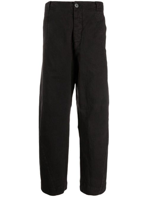 Mid-rise straight-leg trousers - Grey