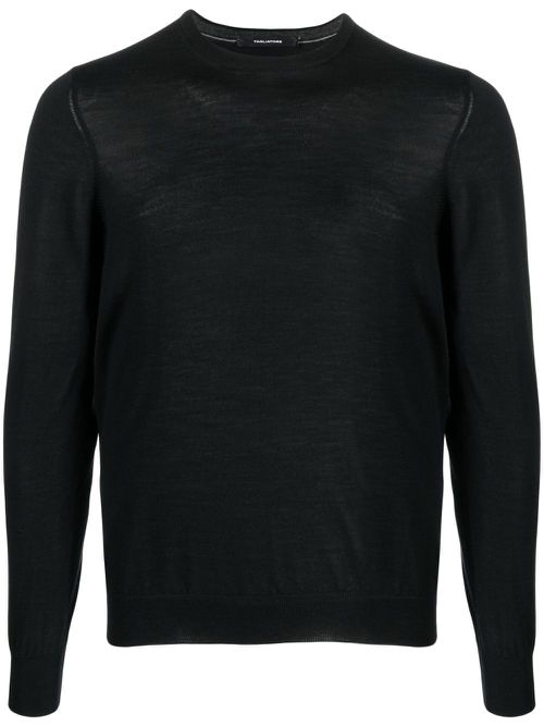 Long-sleeve fine-knit jumper - Black