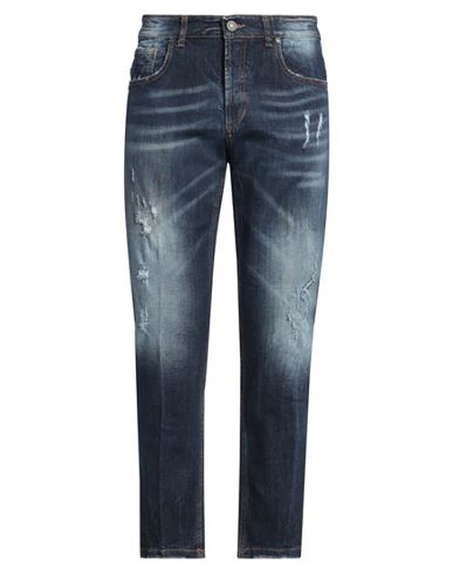 Man Jeans Blue Size 40 Cotton, Elastane