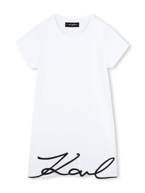 Logo-appliqué dress - White