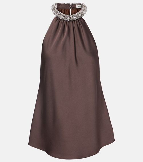 Embellished satin top