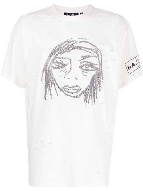 Caught My Eye studded T-shirt - White