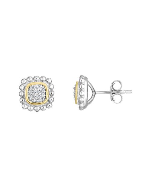Phillip Gavriel 18K & Silver 0.14 ct. tw. Diamond Studs