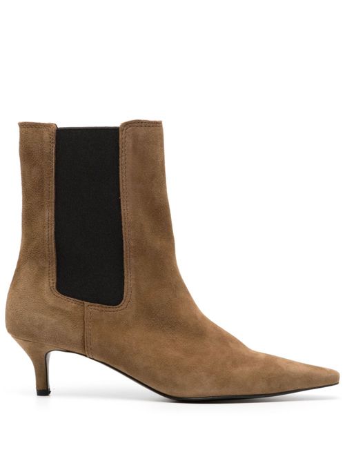Pointed-toe 45mm suede boots - Brown