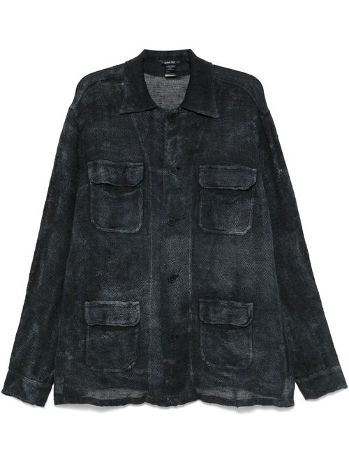 Knitted shirt jacket - Blue