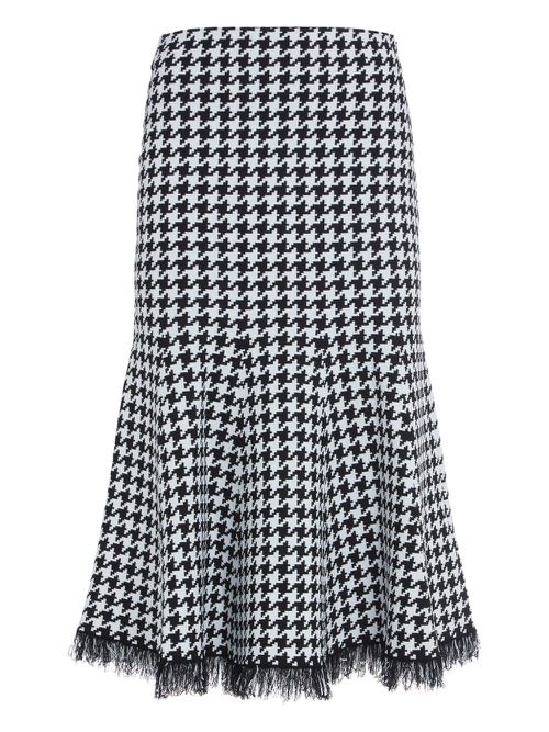 Alexander McQueen houndstooth midi skirt - Black