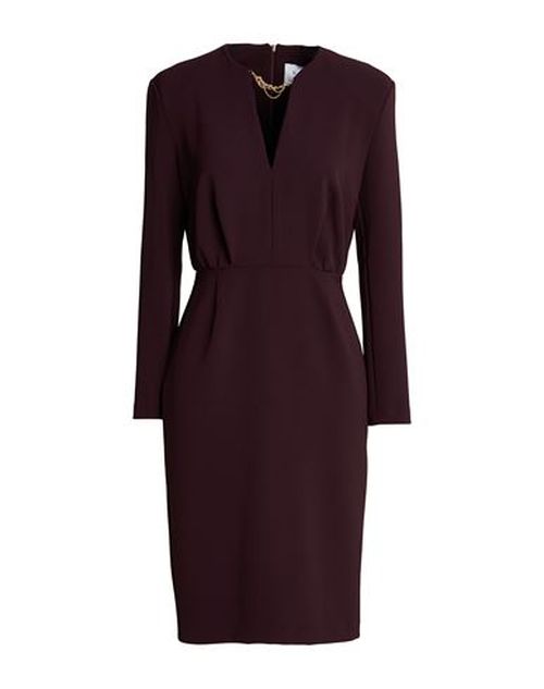 Woman Midi dress Burgundy Size 6 Polyester, Elastane