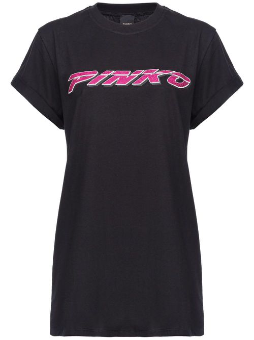 Logo-embellished cotton T-shirt - Black