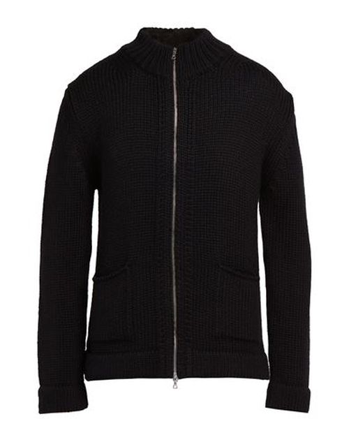 Man Cardigan Black Size XL Merino Wool, Polyamide