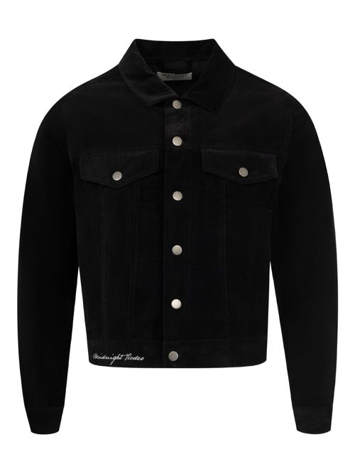 MIDNIGHT RODEO velour shirt jacket - Black