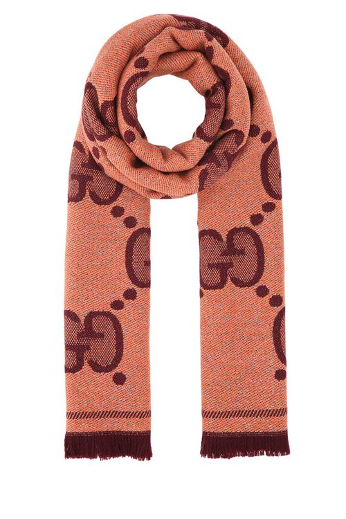 Embroidered Wool Blend Scarf