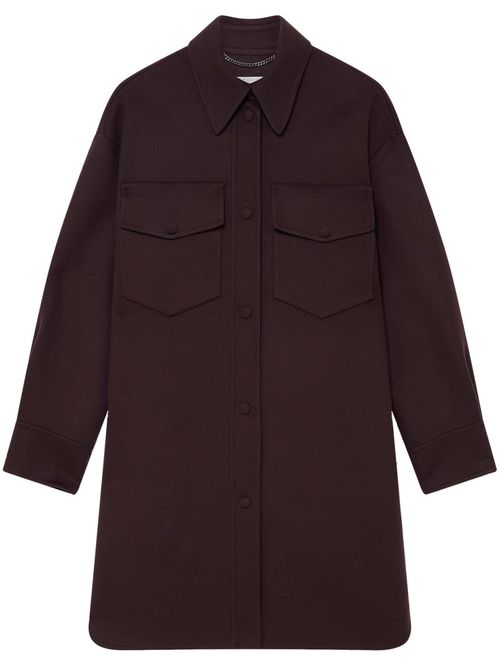 Dark Brown Press-stud Fastening Overshirt