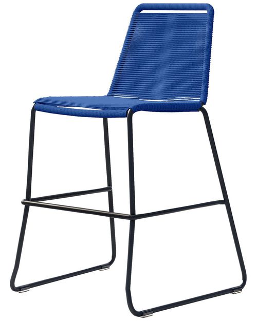 Barclay Indoor/Outdoor Blue Stacking Counter Stool