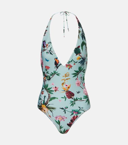 Printed halterneck swimsuit