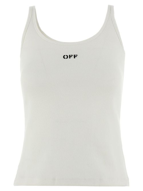 -Off Stamp Top Bianco-Donna