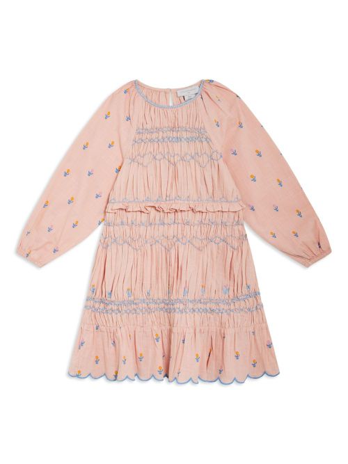 Floral-embroidered dress - Pink