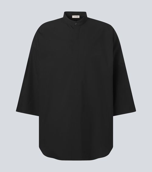 Oversized cotton and wool shirt