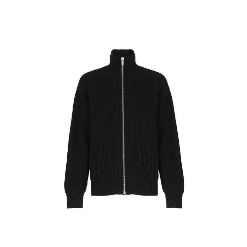 Alpaca-Mohair Blend Cardigan — Black