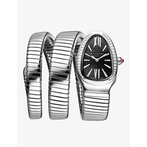 Stainless Steel SP35BSDS2T Serpenti Tubogas Stainless-steel and 0.29ct Diamond Quartz Watch 