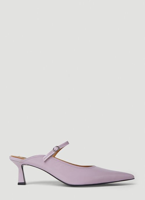 Pointed Mary Jane Kitten Heel Mules - Woman Heels Lilac Eu