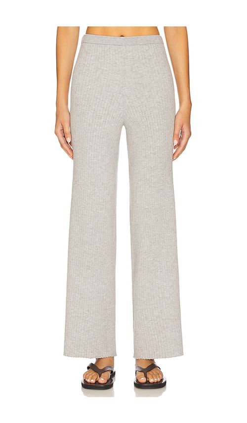 525 Milo Wide Leg Rib Pant in Light Grey. - XL also in L, M