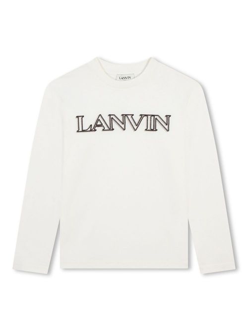 Logo-embroidered long-sleeved T-shirt - White