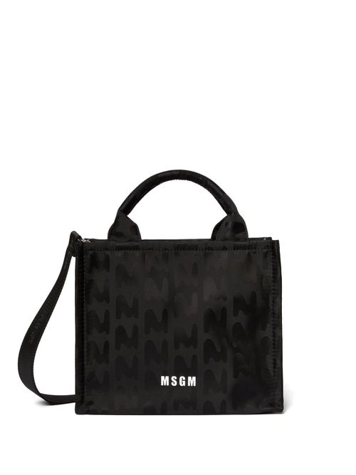 Logo-jacquard tote bag - Black