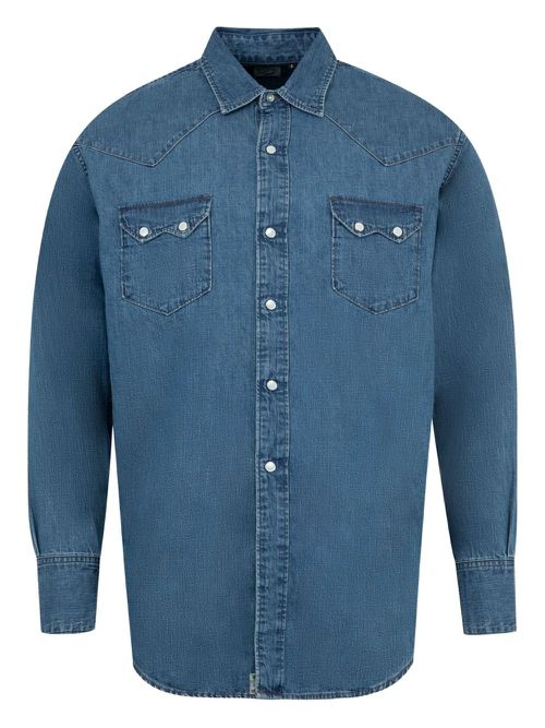 Western-yoke denim shirt - Blue