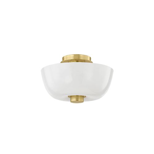 Aged Brass Flush Mount from the Dove Collection