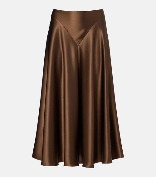 Ames silk satin midi skirt