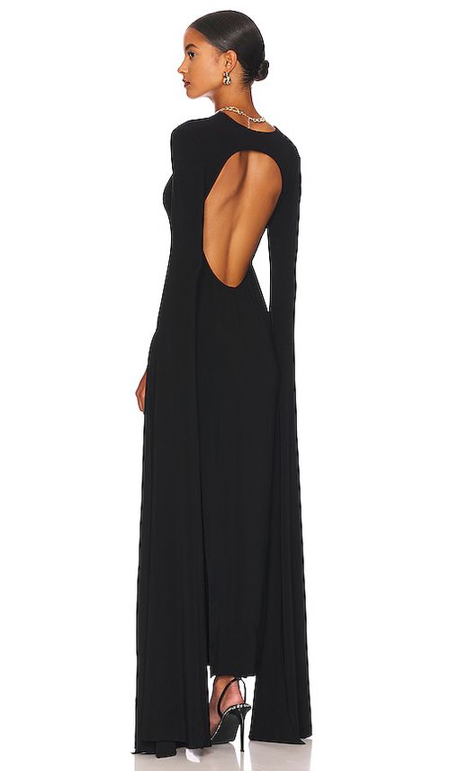 Norma Kamali Ribbon Sleeve Gown in Black. -  XXS also in L, M, S