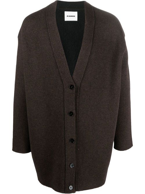 Oversize V-neck cardigan - Brown