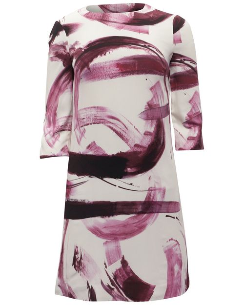 Brush Stroke Printed Mini Dress (Authentic Pre-Loved)
