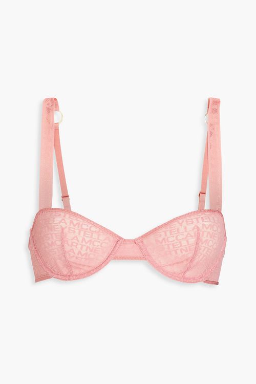 Stretch-mesh balconette bra - Pink - 32 E