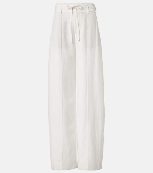 Mid-rise wide-leg pants