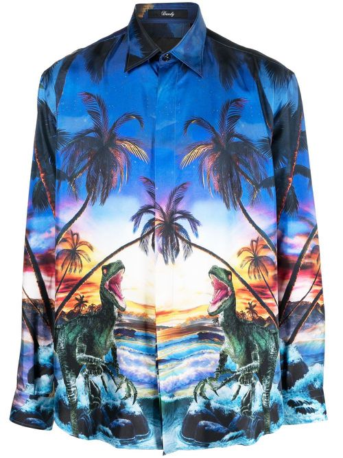 Hawaii printed shirt - Blue