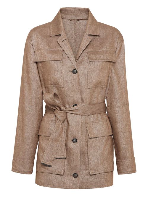 Brunello Cucinelli belted jacket - Brown