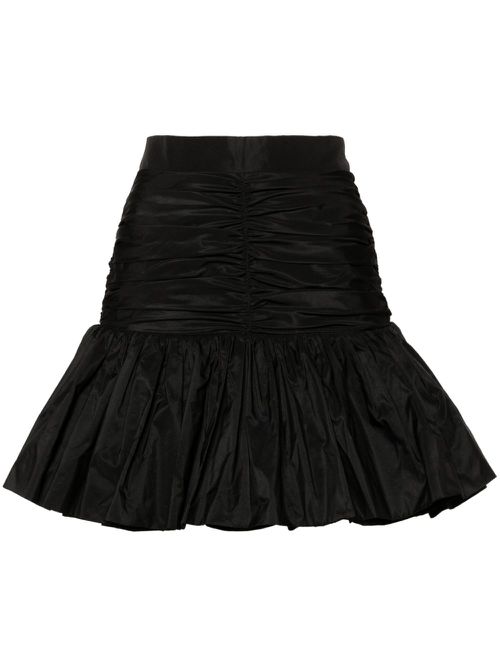 High-waisted ruffled miniskirt - Black