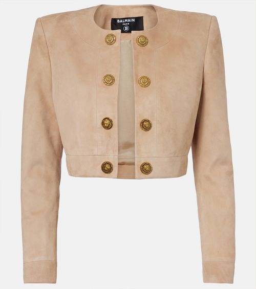 Suede cropped jacket