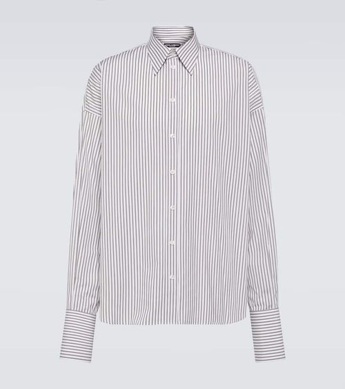 Striped cotton poplin shirt
