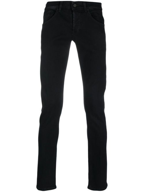 Slim-cut organic-cotton jeans - Black