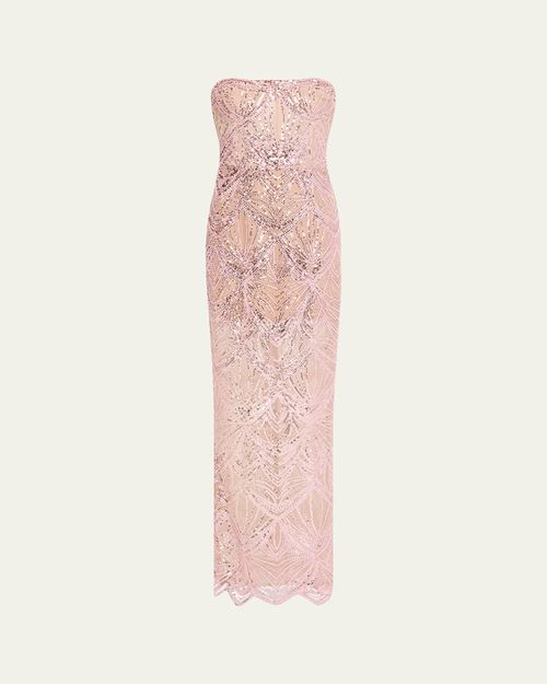 Bronx and Banco | Giselle Strapless Bead & Sequin Column Gown | Realry