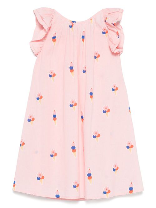 Ice cream-motif cotton dress - Pink
